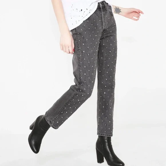 Levi’s 501 Crystal Embellished Crop Jeans 24x28